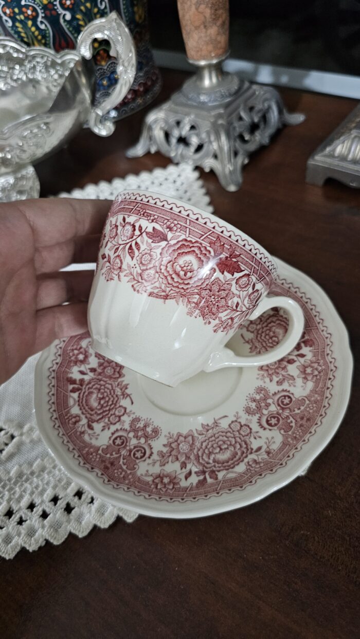 Villeroy Boch BURGENLAND Pembe Duble Kahve Fincanı - Image 4