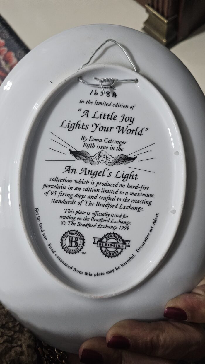 Bradford Exchange 1999 A Little Joy Lights Your World 23 cm dikey duvar tabağı - Image 2