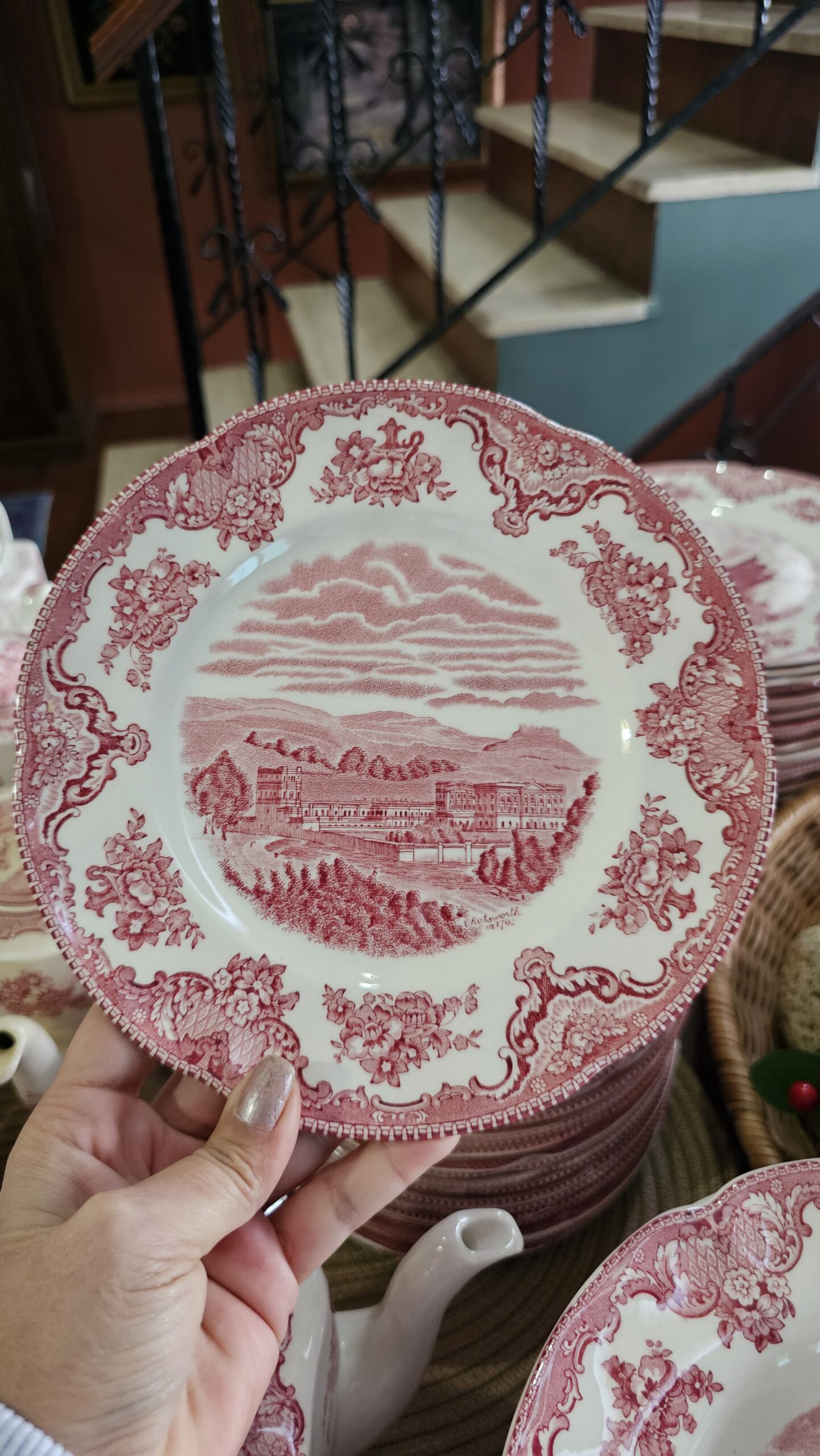 20251022_171721 Johnson Bros Old Britain Pembe Pasta Tabağı 20 cm - Image 1