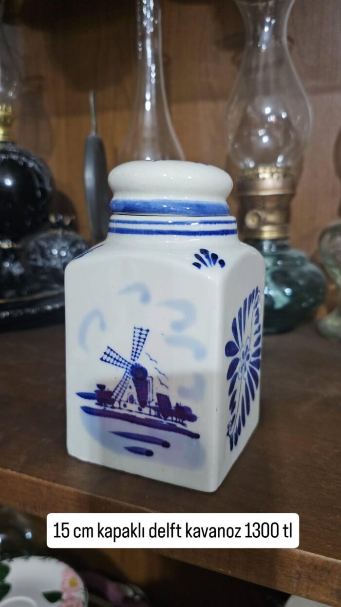 Delft Hollanda Blue Blanc 15 cm kahve kavanozu - Image 1