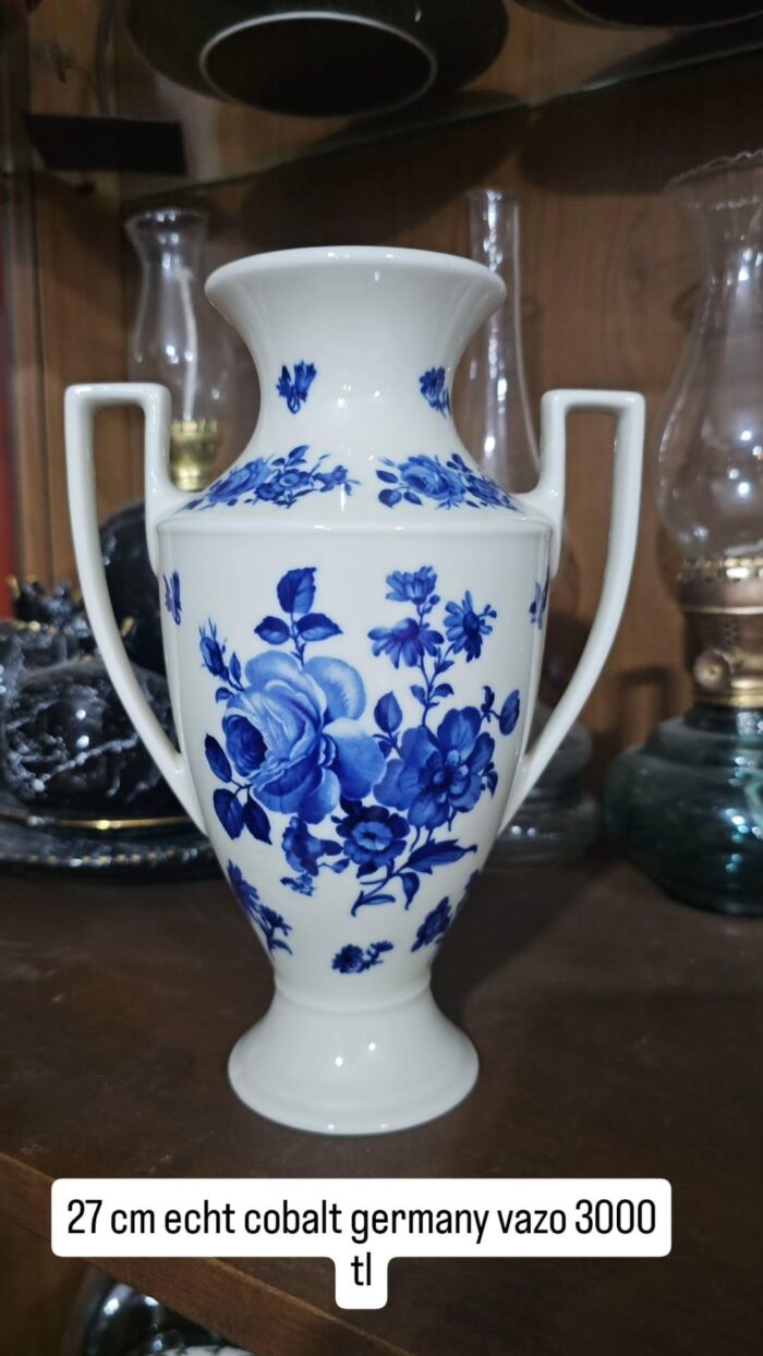 Echt Cobalt çift kulp vazo büyük 27 cm - Image 1
