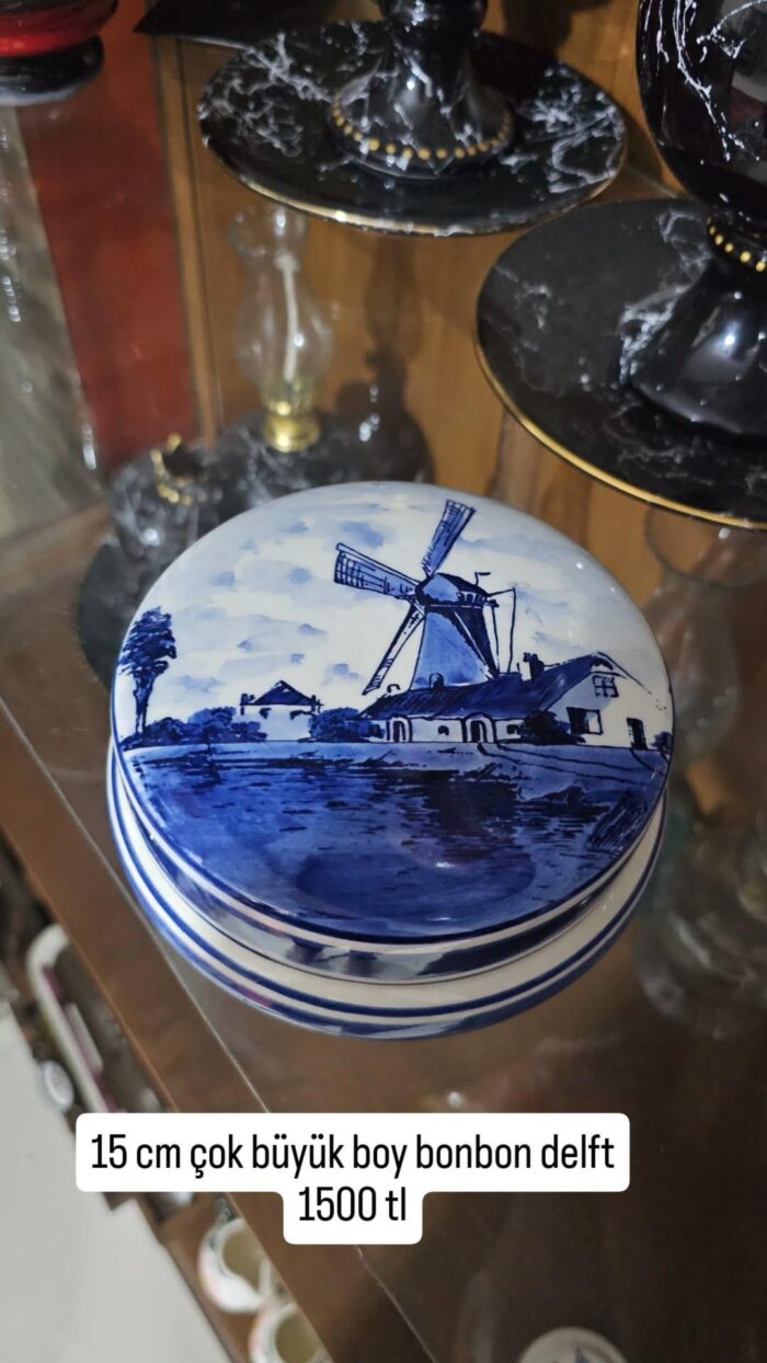 Delft Hollanda Blue Blanc 15 cm büyük bonboniyer - Image 1