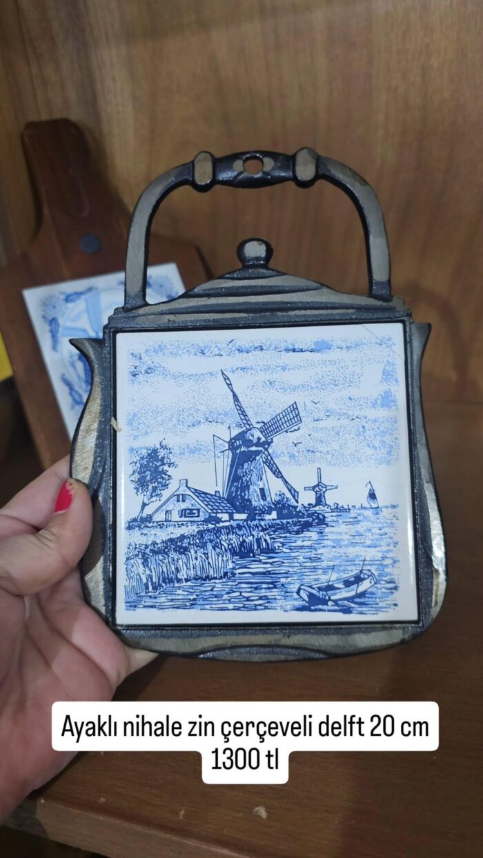 Delft Hollanda Blue Blanc Ayaklı Nihale - Image 1