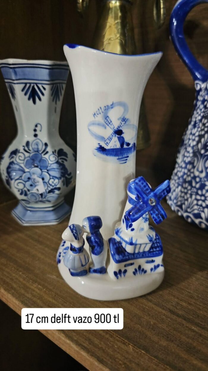 Delft Hollanda Blue Blanc 17 cm biblolu vazo - Image 1