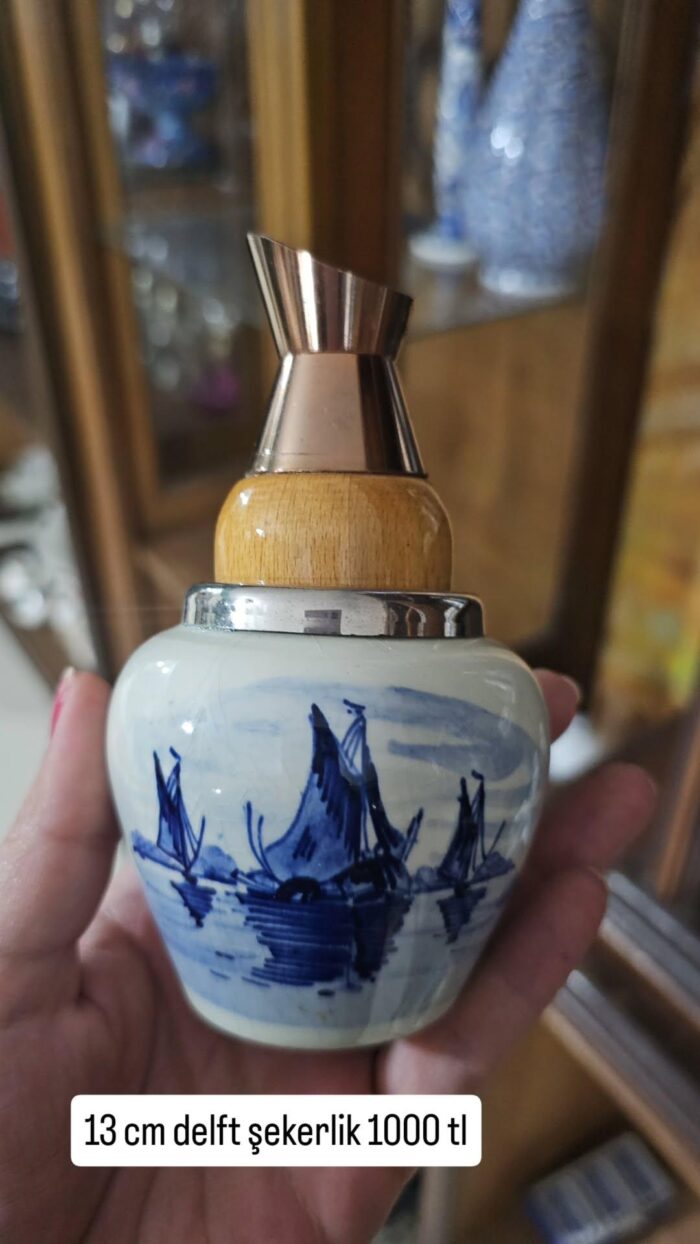 Delft Hollanda Blue Blanc 13 cm şekerlik - Image 1