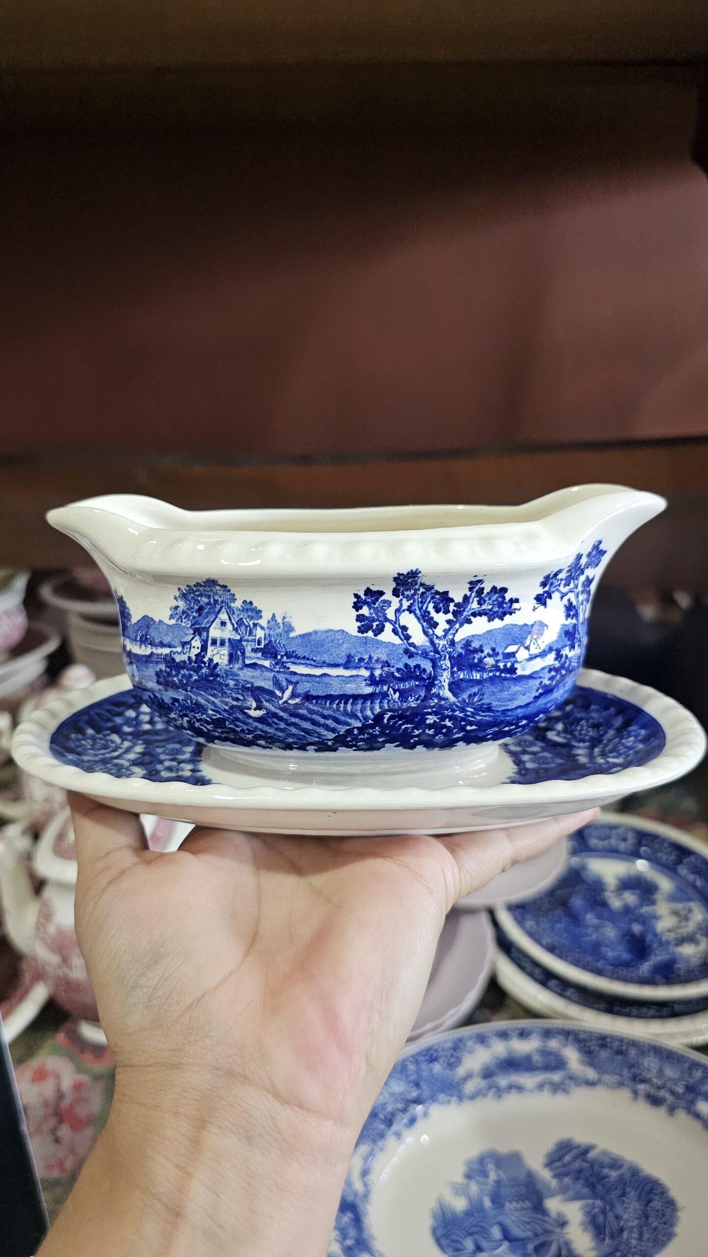 20250915_161500 Villeroy Boch Mavi Rustikana kendinden tabaklı sosluk - Image 1