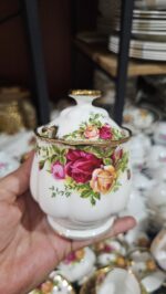Royal Albert Old Country Roses Kapaklı Şekerlik nadir ürün