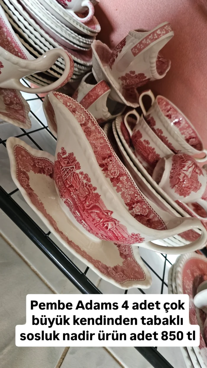 Adams İngiliz Pembe Büyük Boy Kendinden tabaklı sosluk - Image 1