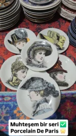 Porcelain De Paris Fransa 19 cm Mrs. Valentine Duvar Tabağı - Image 2