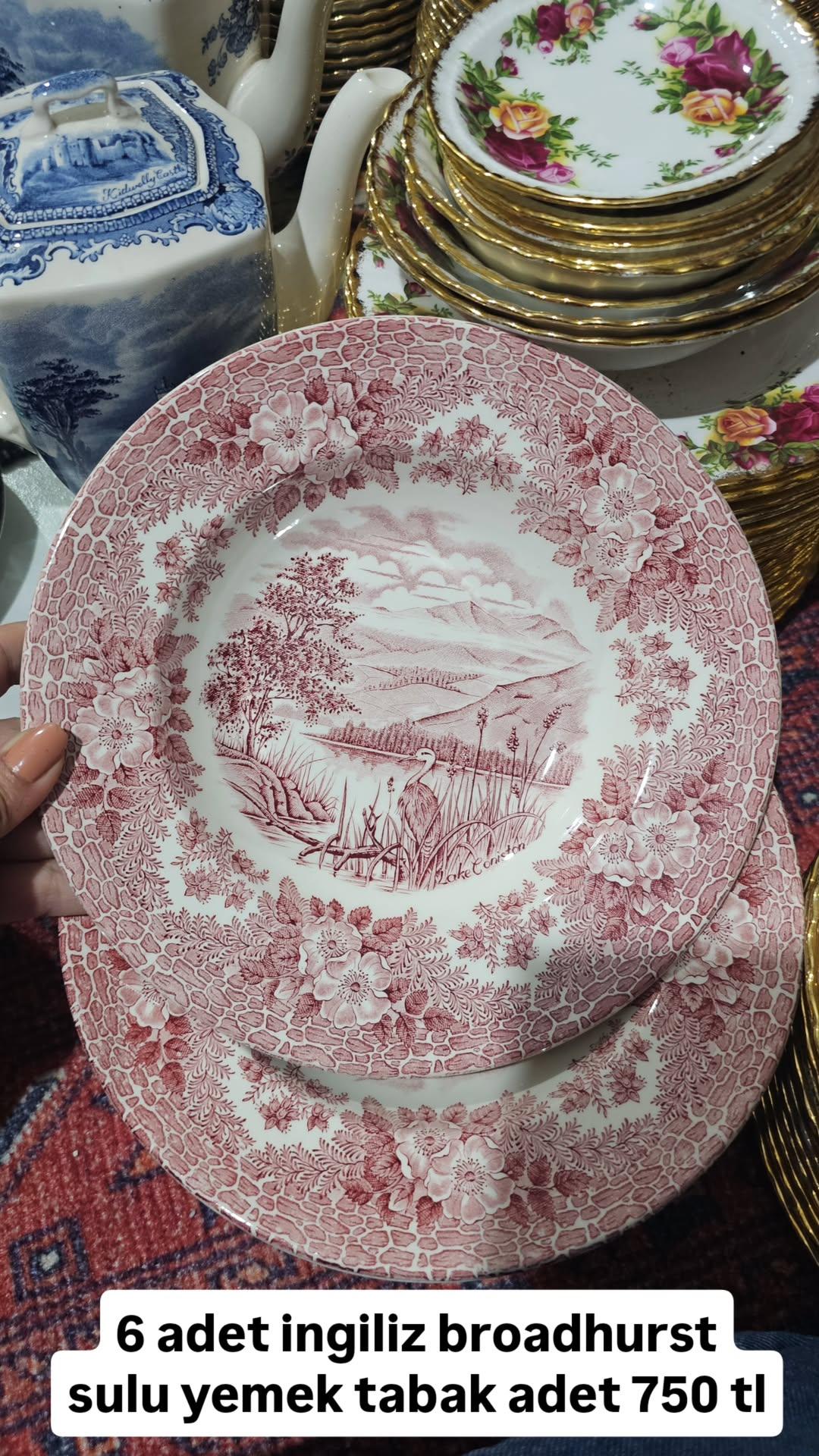 IMG_20251124_124153_756 Broadhurst Leylekli 22 cm İngiliz sulu yemek tabağı - Image 1