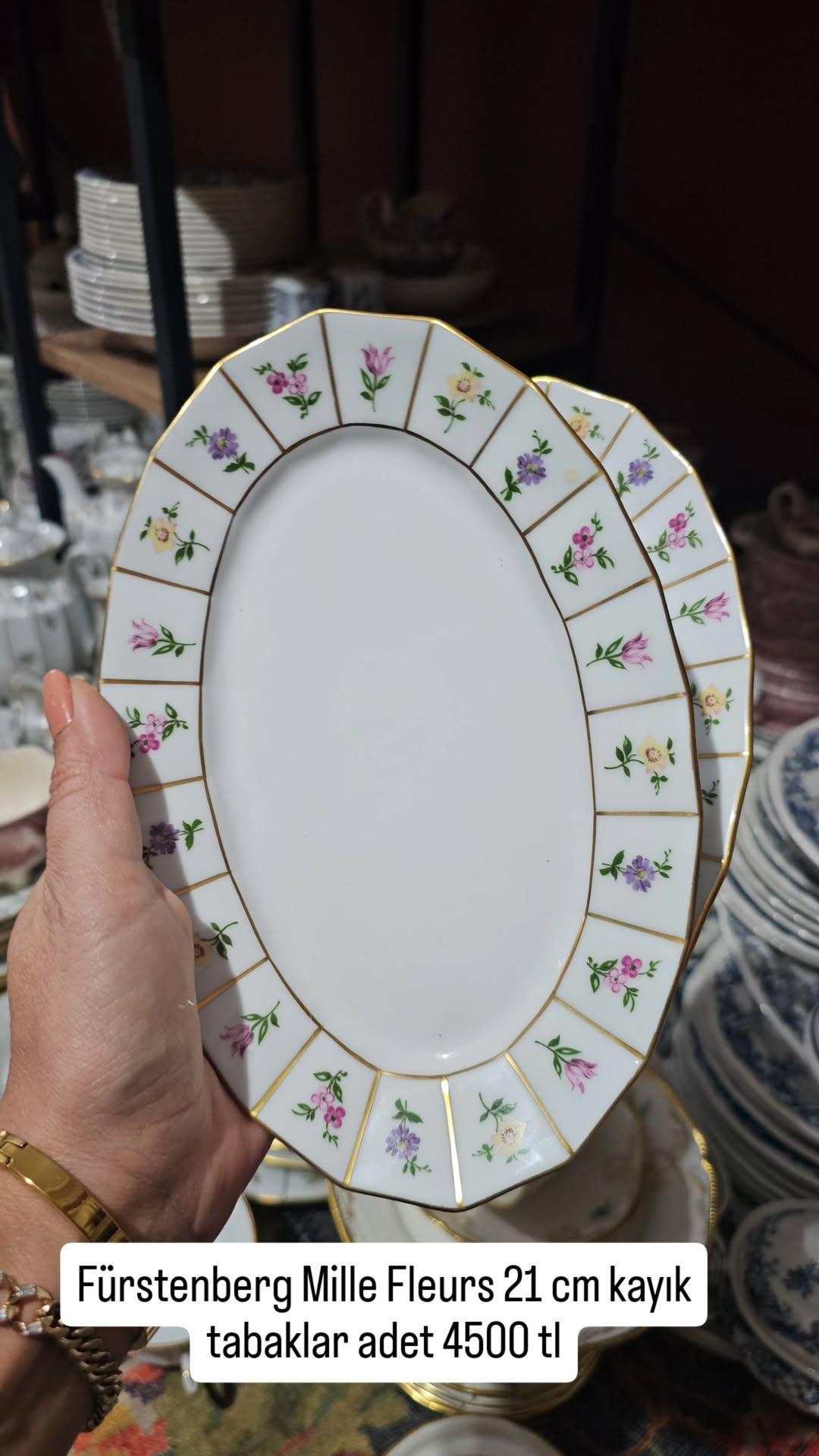 IMG_20251124_154644_620 Fürstenberg Mille Fleurs Grecque 21 cm Kayık Tabak - Image 1