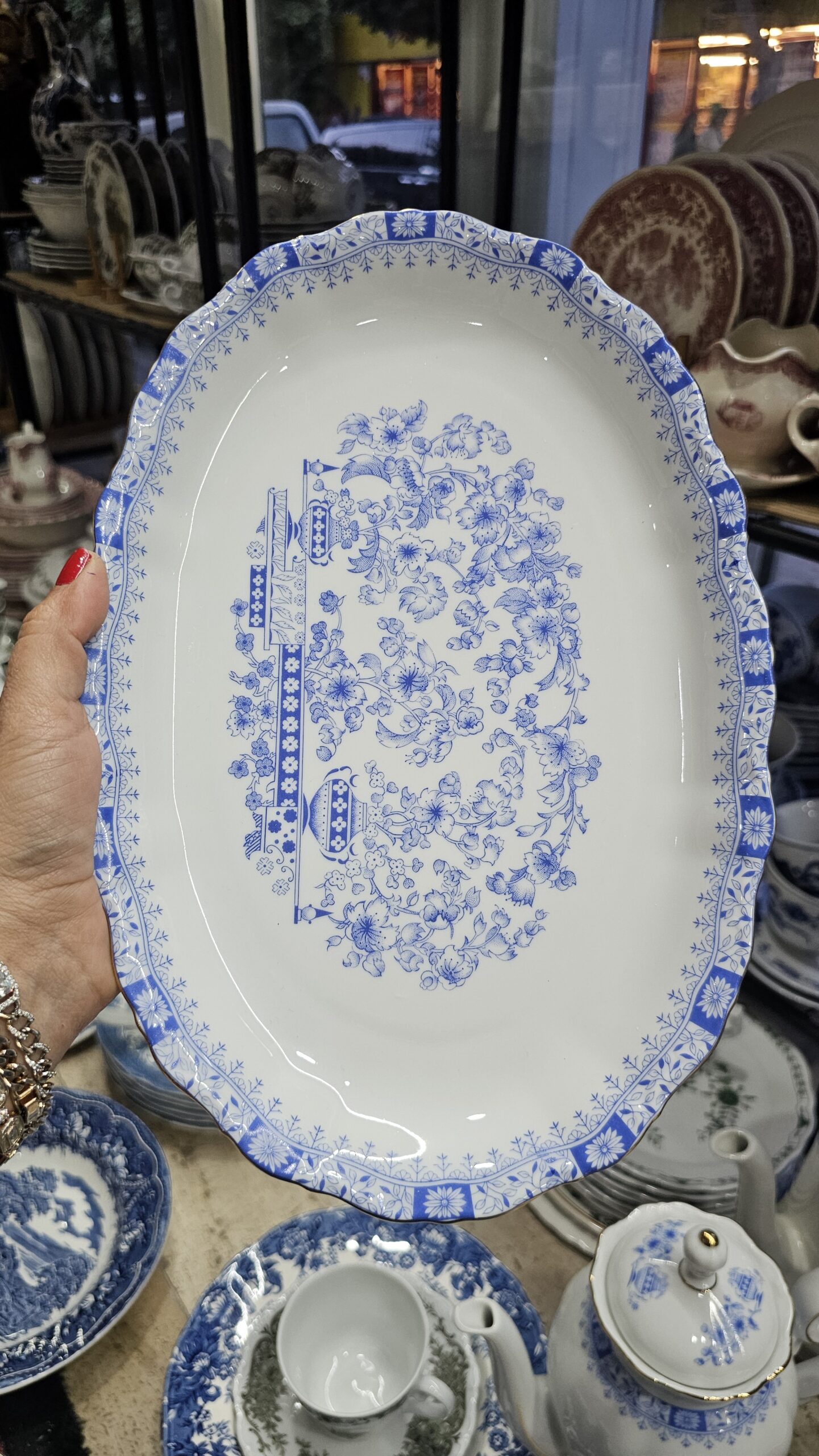 20260502_200144 Seltman Weiden China Blau 35 cm kayık tabak - Image 1