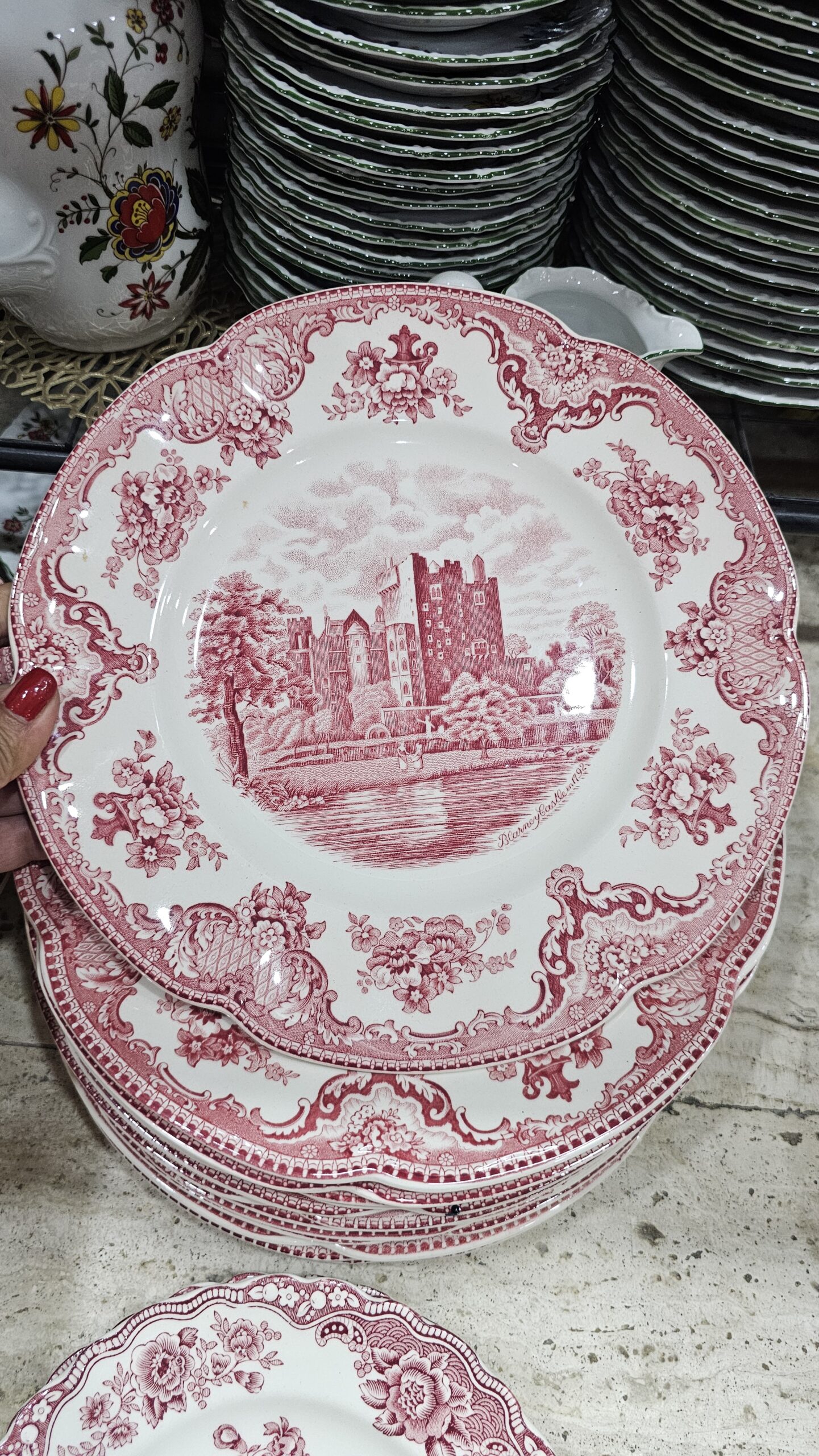20260704_214017 Jphnson Brothers Old Britain Castles Pembe 25 cm servis tabağı - Image 1