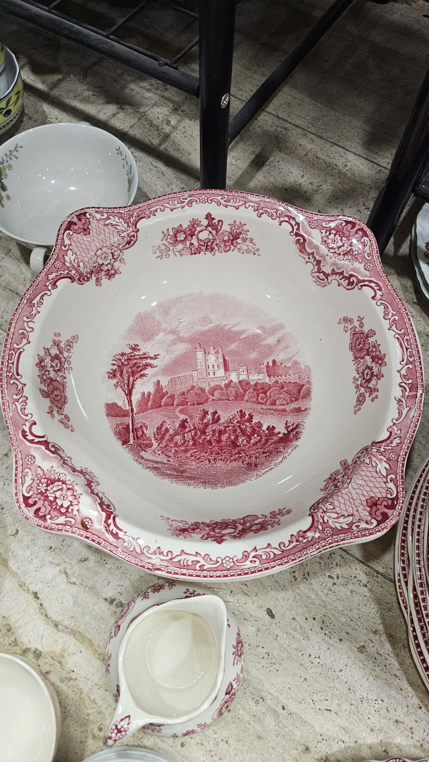 20260704_214026 Jphnson Brothers Old Britain Castles Pembe 25.5 cm büyük boy salata kasesi - Image 1
