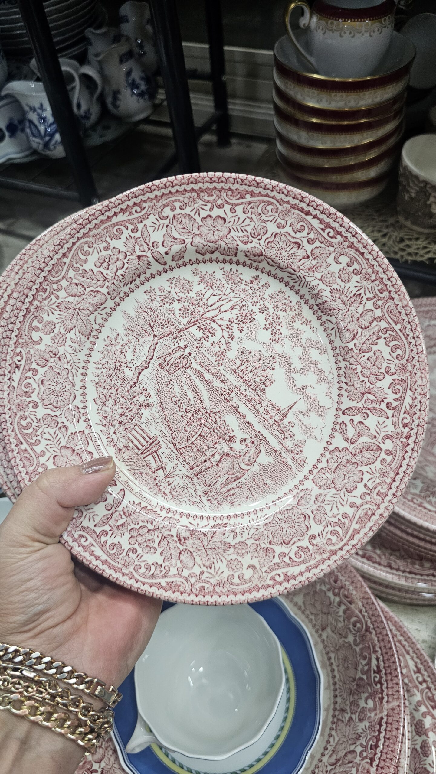 20260719_232656 Broadhurst Şeritli Pembe 20 cm pasta tabağı - Image 1