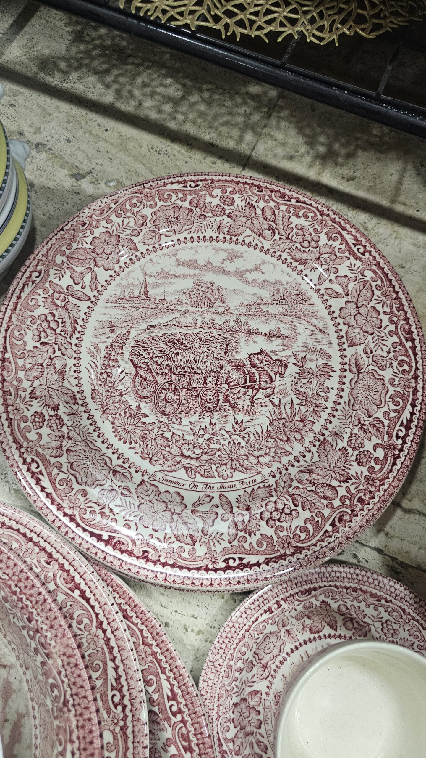20260719_232709 Broadhurst Şeritli Pembe 25 cm servis tabağı - Image 1